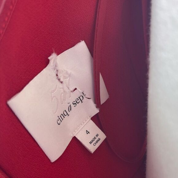 Cinq A Sept Marta Red Midi Off The Shoulder Bodycon Sheath Dress - Picture 5 of 6